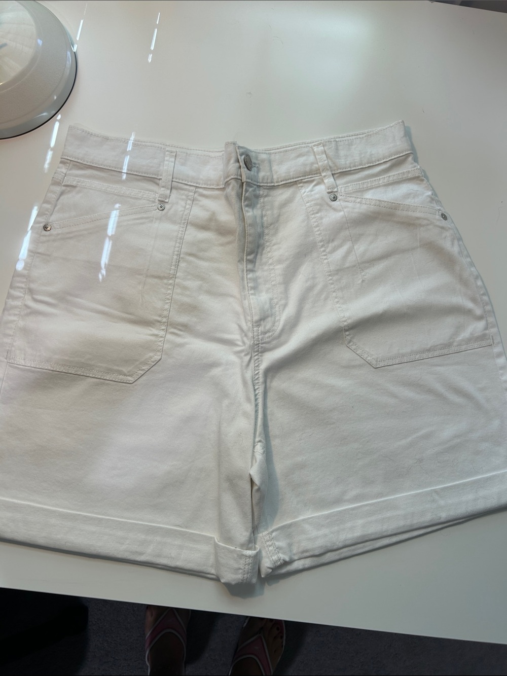 Bandolino White High-Waist Jean Shorts